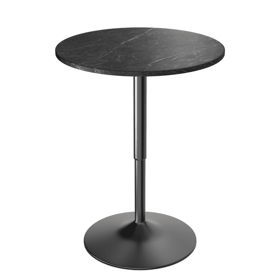 AEGFKD23.6" Black Pub Bar Cocktail Table Adjustable Counter Height Wood Round Tabletop