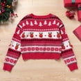 thumbnail image 2 of IWEMEK Girls Winter Sweaters Comfy Casual Crew Neck Knitwear Loose Fitting Long Sleeve Pullover Snowflake Xmas Red Tops, 2 of 8