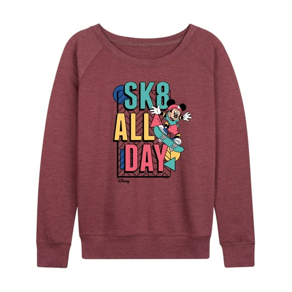 Disney - Mickey & Friends - Sk8 All Day - Retro Shapes - Women's Lightweight French Terry Long Sleeve Shirt