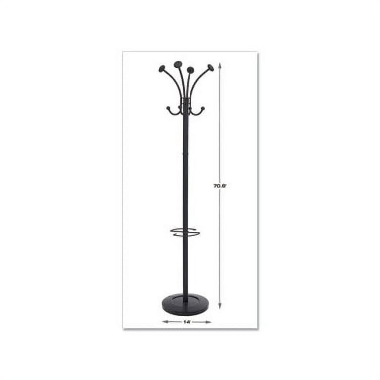 Viena Coat Stand, Eight Knobs, Steel, 16w x 16d x 70.5h, Black Viena Coat Stand, Eight Knobs, Steel, 16w x 16d x 70.5h, Black