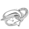 thumbnail image 1 of Alamode 3W032-9 Women Rhodium Brass Ring with Top Grade Crystal in Clear - Size 9, 1 of 1