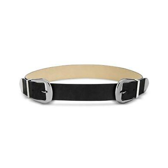 INC International Concepts Womens Clean Double Buckle Belt;Medium