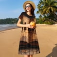 thumbnail image 4 of Lukts Livre d'Histoire Familial Vintage pour Femmes Robe à Manches Courtes, Col Rond Chandail-Over Slim Robe Longueur Genou, Adapté pour Loisirs Quotidiens et Bureau, 4 of 6