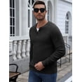 thumbnail image 6 of COOFANDY Mens Henley Waffle Pullover Sweater, Button Crewneck Casual Textured Sweaters, 6 of 8