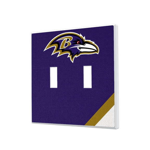 Baltimore Ravens Diagonal Stripe Double Toggle Light Switch Plate