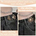 thumbnail image 7 of 8 Pcs Adjustable Jeans Button Pins, Detachable Pants Buttons Pins, Flower Pearl Jeans Button Tightener, Decorative Detachable Waist Buckles for Loose Jeans, Pants, Skirts, Sleeves, 4 Colors, 7 of 7