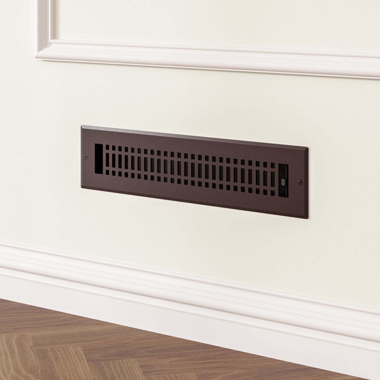 Naiture Louvered Wall Register, Contemporary Style Stainless Steel with Damper or Lever, Duct Size 2" X 14" (Overall Size 3-7/16" X 15-5/8"), Oil Rubbed Bronze Finish