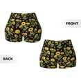 thumbnail image 5 of Lsque Bees and Sunflowers Pattern High Waisted Biker Shorts for Women-Tummy Control Fitness Athletic Workout Running Yoga Gym Shorts,Moisture-Wicking-Large, 5 of 9