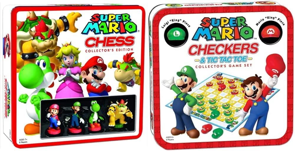 USAopoly Gioco Super Mario Dama E Tris 2-in-1 - Gioco Da Tavolo Per Famiglie - Dai 6 Anni In Su