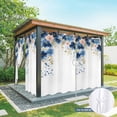 thumbnail image 6 of Outdoor Curtains for Patio Waterproof, Navy Blue Spring Floral Outdoor Privacy Panels Grommet, Farmhouse Butterfly Blackout Outside Curtains for Porch/Cabana/Pergola/Gazebo 54"x108", 1 Panel, 6 of 8