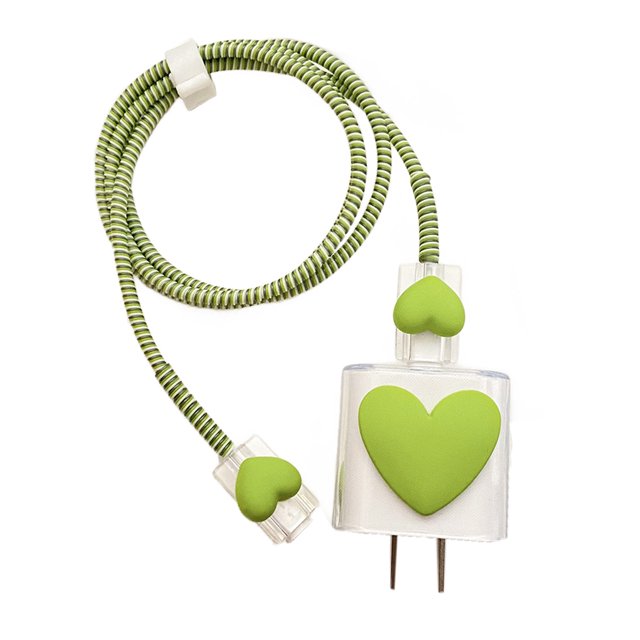 1 juego de cable de datos de protección de cargador tridimensional Love for Apple de 20 W (sin cargador)