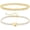 2PCS Heart Beaded Bracelets, variant on Gold Pearl Beaded Bracelet for Women, 14K Gold Plated Jewelry Set With Paperclip Link Chain, Trendy Stack Bracelets