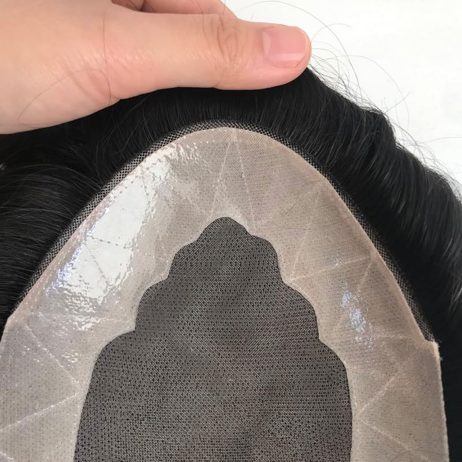 Duro Mono Base Men Toupee 100% Human Hair Hair Replacement System for Men Natural Black Wig Invisible Hairline