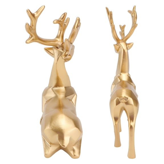 OFFIGAM 1 Pair Golden Elk Figurine Desktop Ornament Stylish Decorative for Festive Home and Office