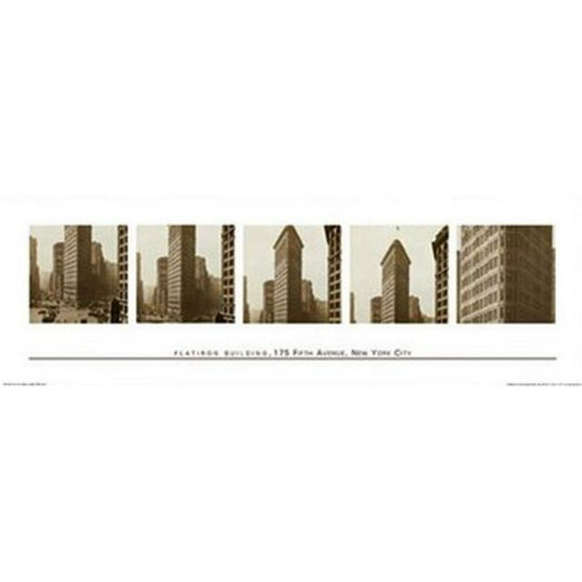 Global Prints GAPFAR50000 Affiche Imprimée Flatiron Building Fifth Avenue - 36 x 12