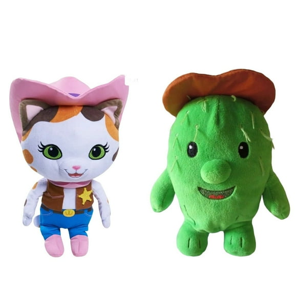 Toby Woodpecker & Sheriff Callie Cat Plush 2 Dolls Set Wild West 8” Stuffed New