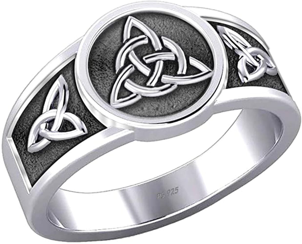 Men's 925 Sterling Silver Irish Celtic Trinity Knot Ring BandSize 13 ...