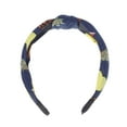 thumbnail image 4 of Unique Bargains 1 Pc Grace Fruit Pattern Wide Cross Knot Headbands for Women Navy Blue, 4 of 6