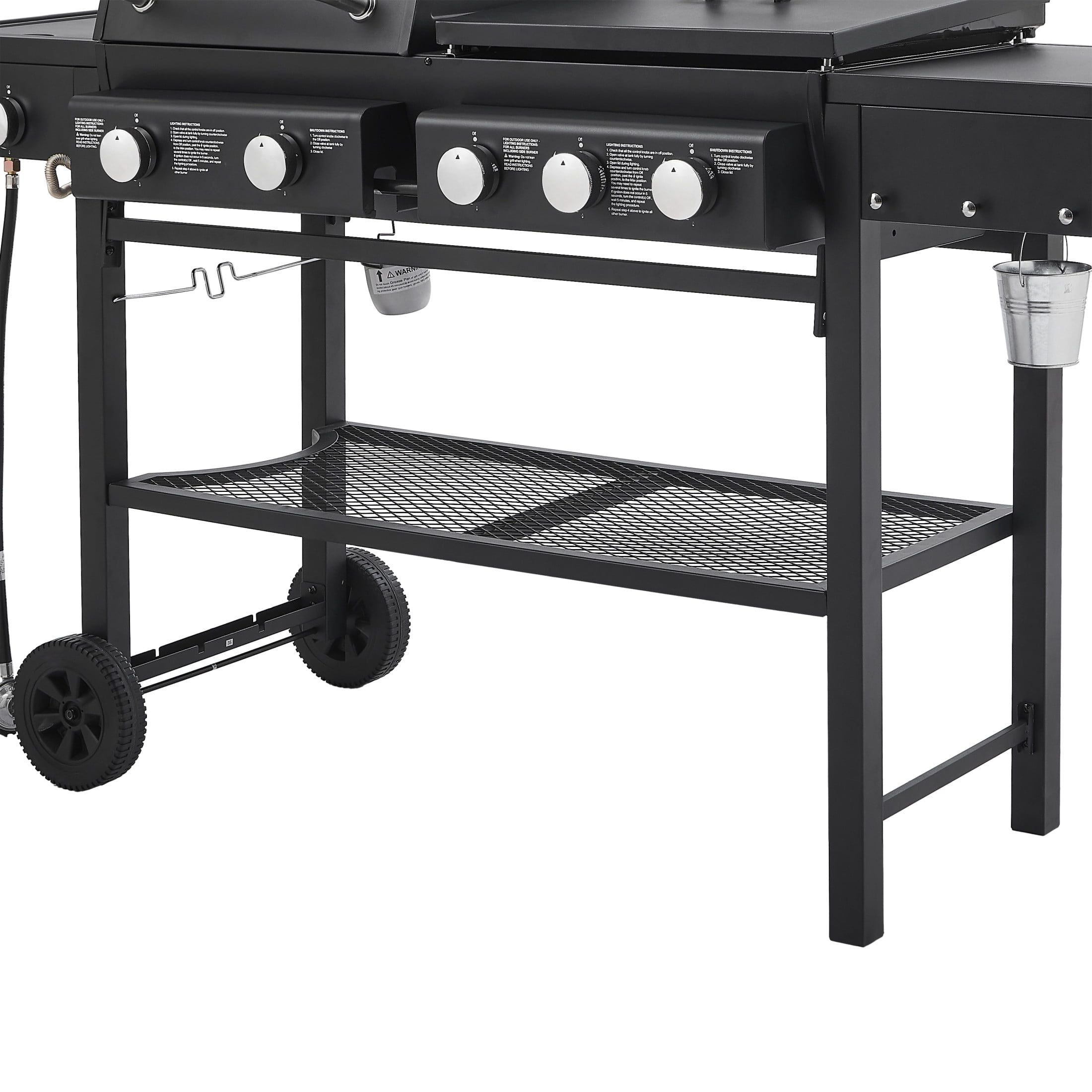 Noble House 3-in-1 Propane Gas Grill & Flat Top Griddle Combo, Heavy-Duty Cooking Area, Outdoor Cooking, Black