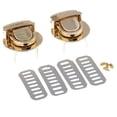 thumbnail image 1 of veasfak 2Pcs/set Bag Tuck Lock Clasp Closure Fastener LeatherCraft Metal Accessories Gold Round, 1 of 7