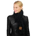 thumbnail image 2 of C.C Women's Ultra Soft Chenille Ribbed Thick Warm Knit Shawl Wrap Scarf-Black, 2 of 4