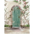 thumbnail image 2 of Wilson, Aimee 12x14 White Modern Wood Framed Museum Art Print Titled - Arch Door with Roses, 2 of 4