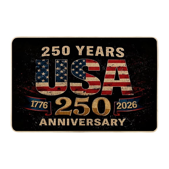 BKER 250 Door Mat 250th Anniversary Deco Patriotic USA Anniversary Red Dirt Trapper Doormats For Floor For Outside Inside Entrance Decor 24"x15.75"