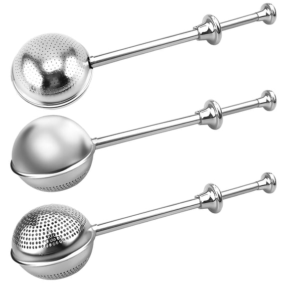3 Pcs Stainless Steel Tea Strainer Set, Pipe Strainer, Spherical Large Hole, & Half Hole Tea Ball Strainers, Fine Filtering, Easy Operation, Suitable for Tea Lovers