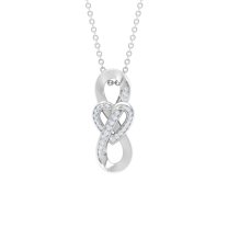 Rosec Jewels Natural Diamond Infinity Pendant Necklace - Heart and Infinity Necklace - HI-SI Grade - Ready to Gift for Valentines, 925 Sterling Silver