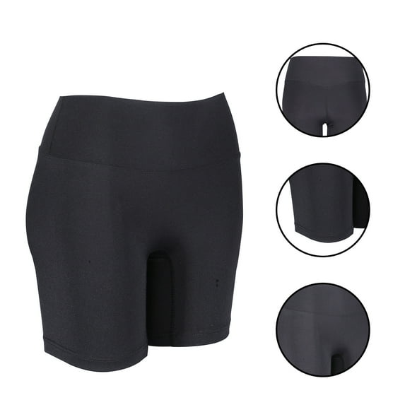 Quick-drying Tights Yoga Clothes Leggings Female Biker Shorts Sports Yoga Fitness Pants(Black,S)