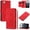 Red, variant on Leather For Apple iPhone 17e / 16e Case Orchids&Butterflies Embossed 5-card  Flip Wallet Leather Case With Card Holder Magnetic Closure Phone Cases Cover With Hand Strap,Red,For iPhone 17e / 16e
