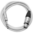 thumbnail image 2 of Seismic Audio 6 Pk 6 Foot XLR Female to 1/4 Inch TRS Patch Cables - Balanced White Audio Cords - SATRXL-F6White-6Pack, 2 of 4