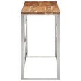 thumbnail image 2 of vidaXL Console Table Silver Stainless Steel and Solid Wood Acacia, 2 of 5