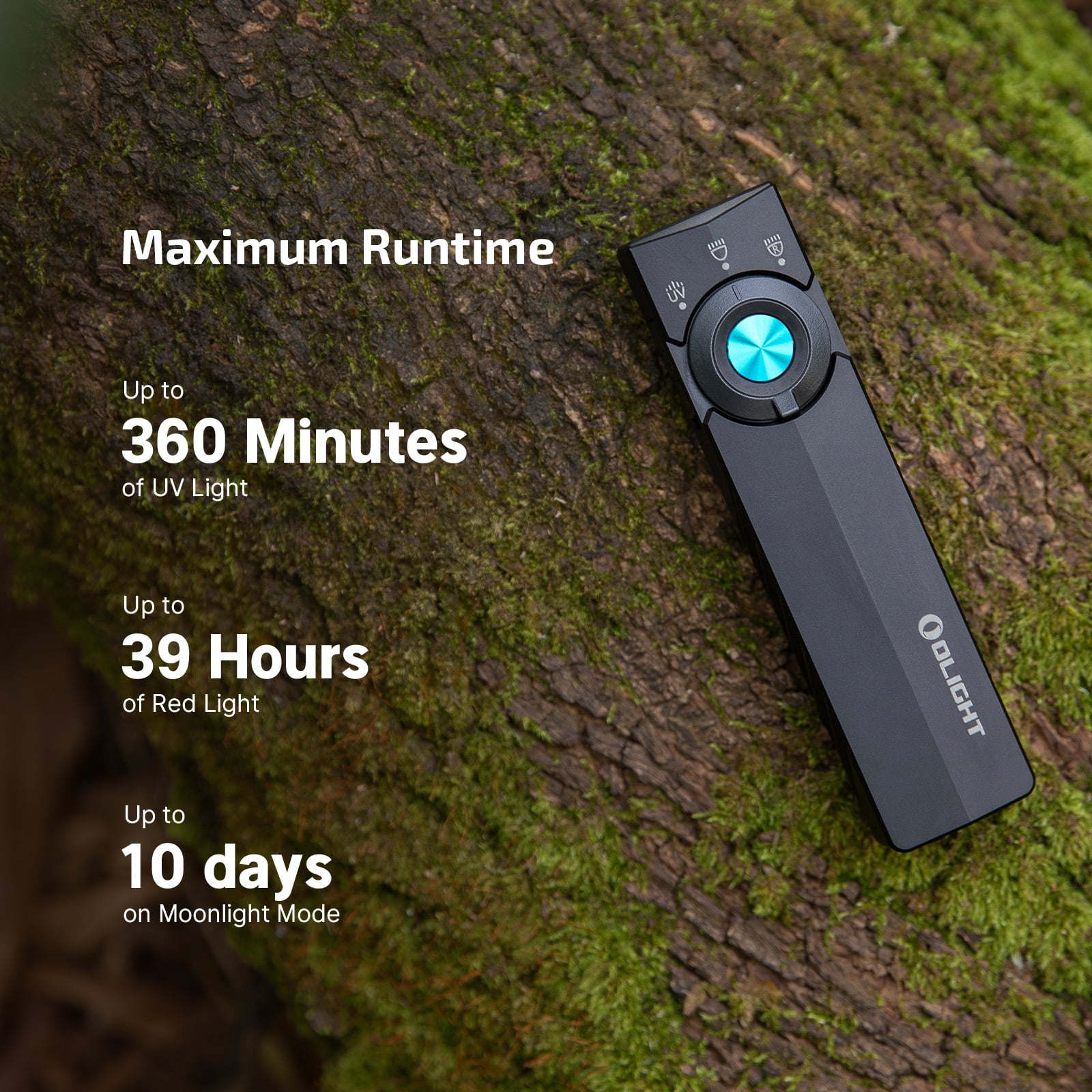 OLIGHT ArkPro Lite Flat Pocket Flashlight, Rechargeable Portable 1200 Lumens with White LED, Red Light, and UV Light, Triple Sources for Pet Urine Detection, Camping,Emergency, Working (Matte Black)