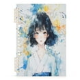 thumbnail image 2 of WOBOGO Pretty Watercolor Lass Notebook College Horizontal Grid Paper Ink Spill Resistant Water Resistant Cover 8.3x5.7x0.4in, 2 of 8