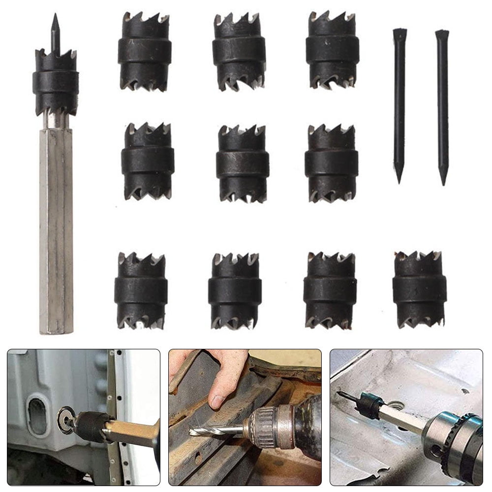 13pcs Cutter 3/8'' Double Sided Rotary Spot Bits Cut Welding Weld Remover Drill 