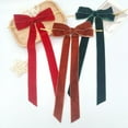 thumbnail image 6 of 12pcs Large Velvet Bows for Christmas Tree Decorations Wreath Holiday Party Favors, Velvet Ribbon Garland Velvet Bows, Gift Wrapping and Xmas Tree Decor, 5 x 10.24 inches, 6 of 7