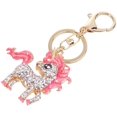 thumbnail image 2 of Crystal Unicorn Keychain Fashion Key Rings Friends Keychain Ornament (Pink), 2 of 8