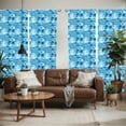 thumbnail image 2 of Ambesonne Sea Shells Window Curtains, Starfish and Scallop, Each 28" W x 84" L, Blue Dark Blue White, 2 of 5