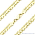 thumbnail image 1 of 4.2mm Cuban / Curb Link Italian Chain Necklace in .925 Sterling Silver w/ 14k Yellow Gold, 1 of 2