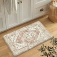 thumbnail image 3 of Anti Fatigue Kitchen Mats for Floor,17.3" x 29" Cushioned Boho Vintage Kitchen Rugs,Non-Slip Waterproof Kitchen Sink Standing Mat Wipe Clean for Kitchen,Laundry Floor,Mutil-Khaki, 3 of 6