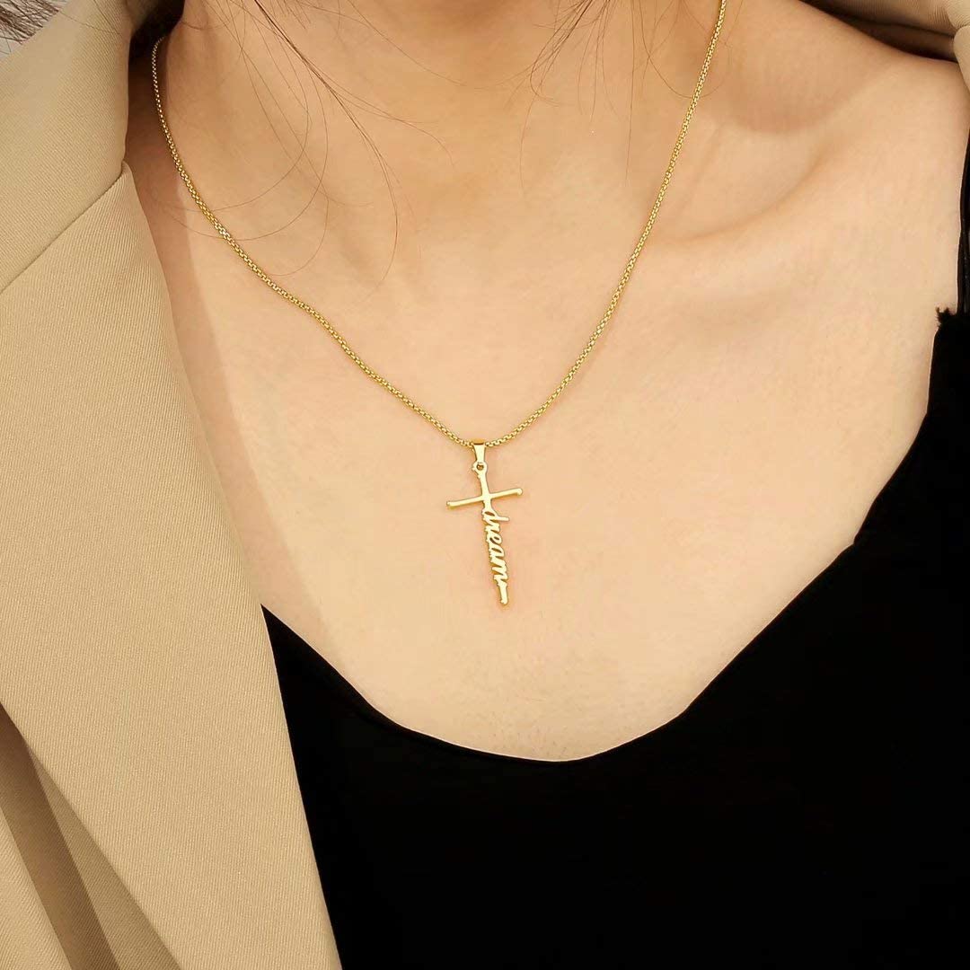 Cross Necklace for Women, Faith 