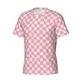 thumbnail image 3 of Yiaed Irregular Plaid Print Mens Short Sleeve Tight Fit T-Shirt, Crewneck Casual Tee-Small, 3 of 5