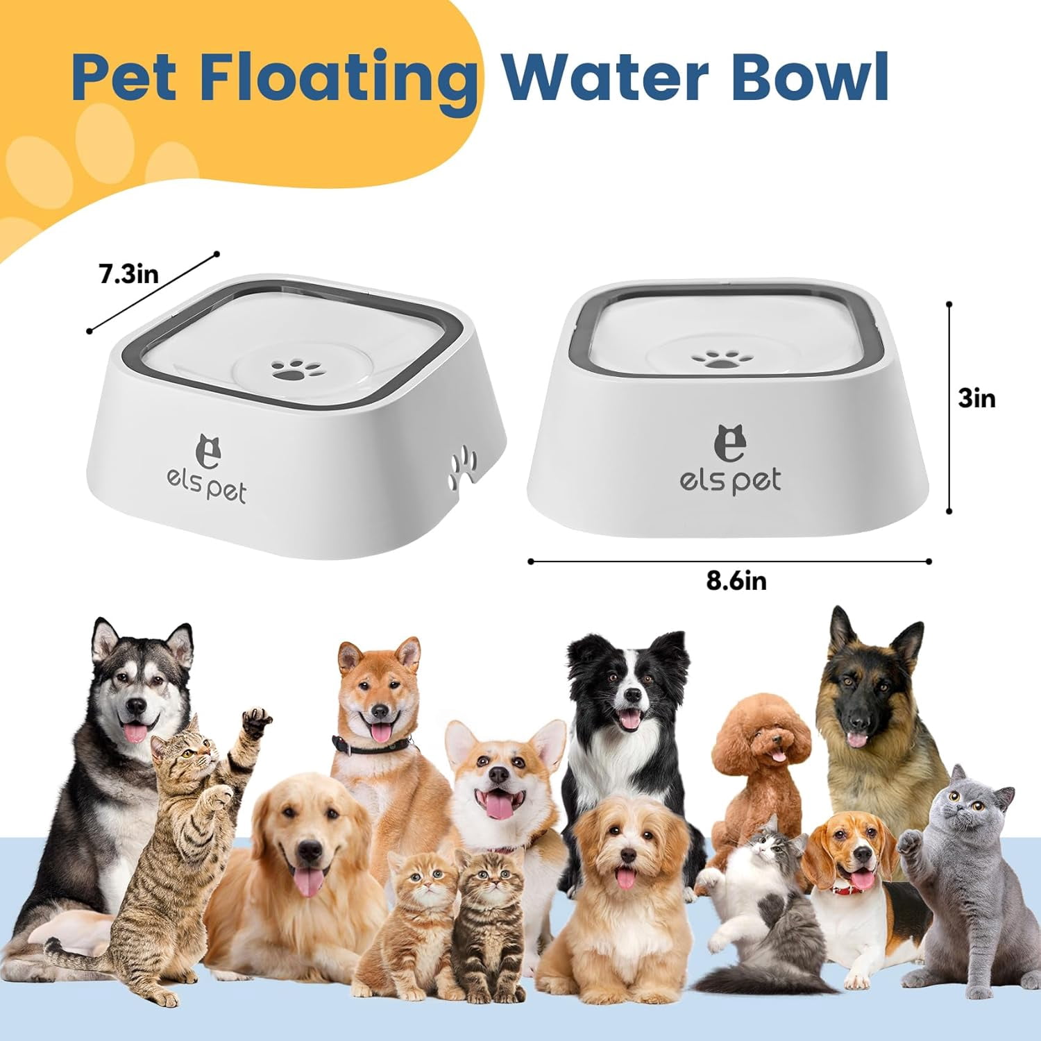 Spill Proof Dog Water Bowl, 35oz No Spill Water Bowl for Dogs, 1L Slow Drinking Dog Water Bowl, Slow Water Bowl for Dogs, Vehicle Travel Water Bowl, for Small Medium Cats and Dogs.