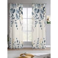 thumbnail image 2 of Navy Blue Eucalyptus Sheer Curtains 84 Inch Length 2 Panels Set for Living Room/Bedroom, Farmhouse Weeping Leaves Linen Kitchen Curtains Grommet Semi-Sheer Curtains Drapes Window Treatments 52"x84"x2, 2 of 7