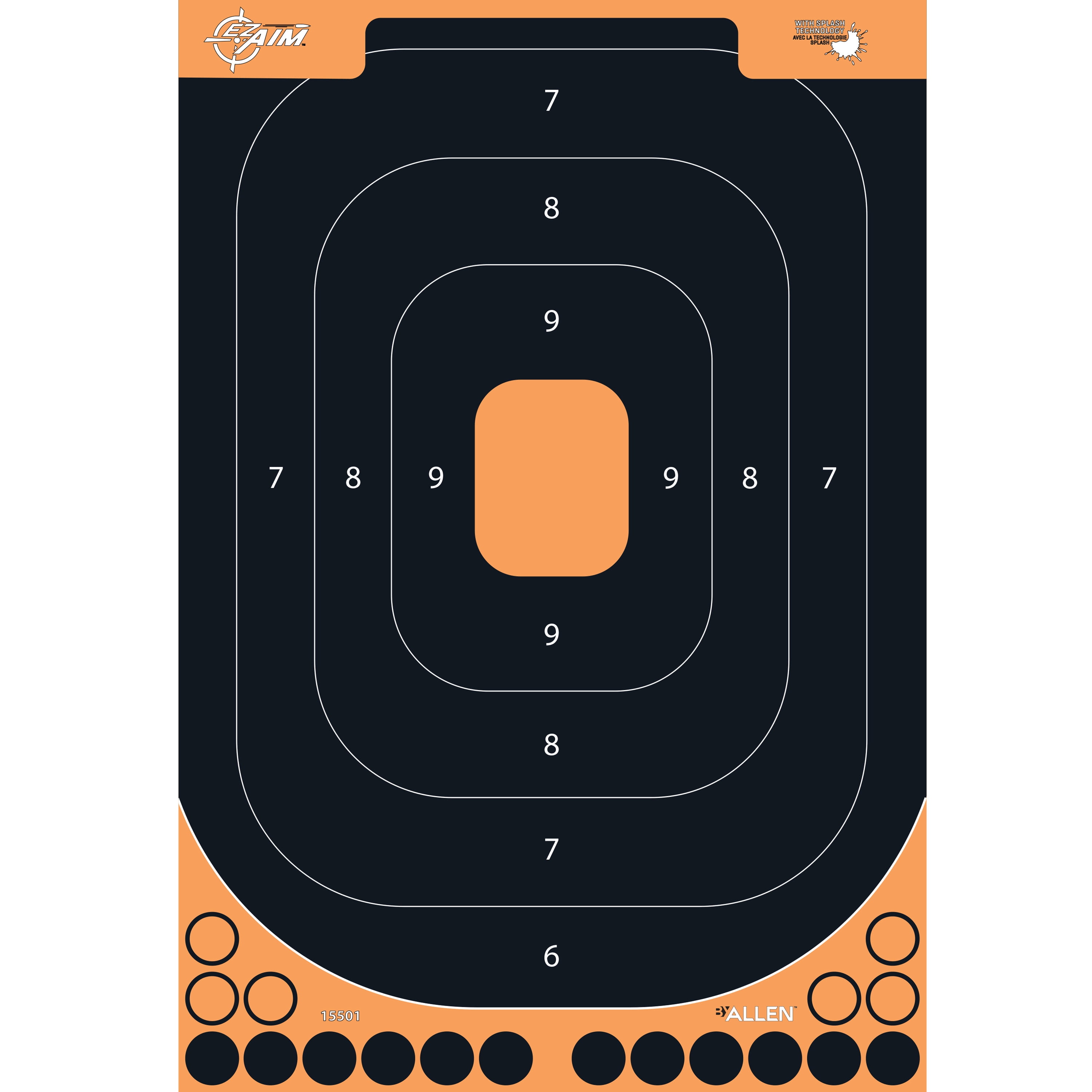 Ez Aim Splash Reactive Adhesive Paper Shooting Targets, Peel Away Target Pad, 12.5"W x 18.25"H, 25-Pack, Multi-Color, Paper Targets, 15501-25
