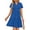 C-Blue, variant on Women Summer Dresses Short Sleeve V Neck Midi Dress Ladies Casual Beach A-Line Sundress with Pockets