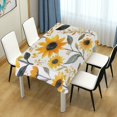 thumbnail image 4 of Yayeee Tablecloths 60" x 60" Rectangle Wrinkle Resistant Party Table Cover, White Watercolor Sunflowers, 4 of 8