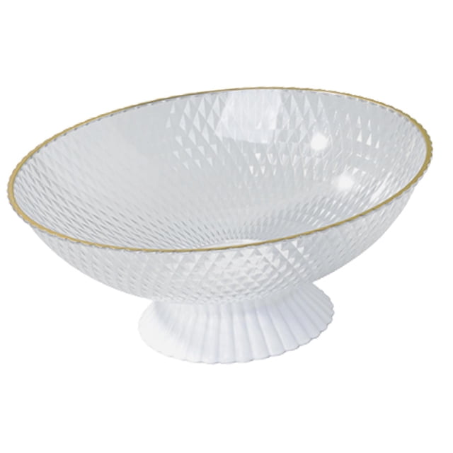 Cuenco de Pedestal Redondo BLESIY Frutero Transparente Plato Decorativo Soporte de Exhibición de Postres L
