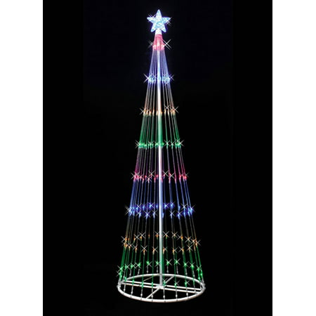 9' Multicolored LED Light Show Cone Christmas Tree Lighted Yard Art Decoration - Walmart.com
